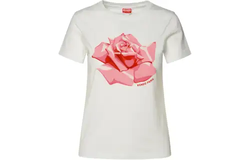 KENZO Rose Printed Crewneck T-Shirt