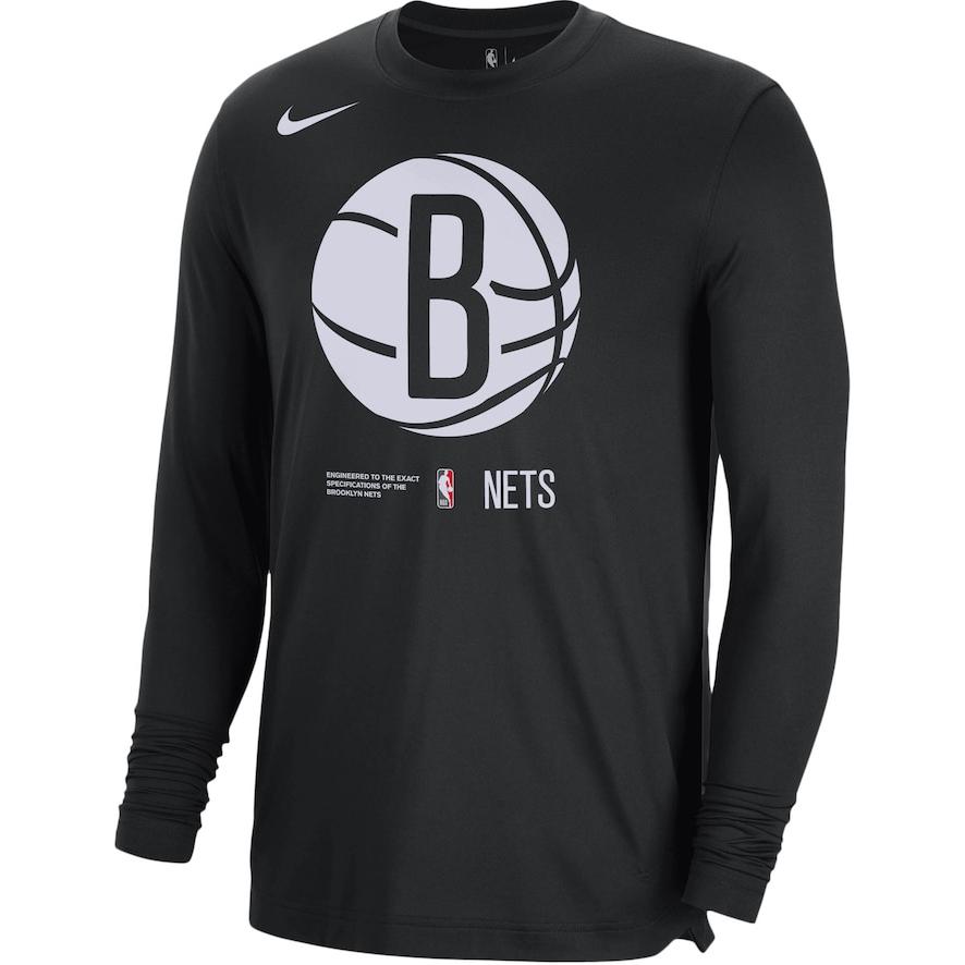 Nike Nba Brooklyn Nets Dri Fit Loose Fit Long Sleeve T shirt