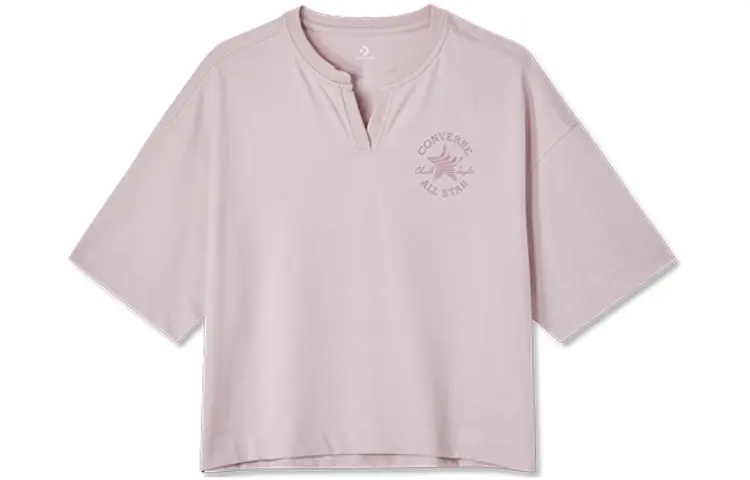 Converse Drop Shoulder Sleeve T Shirt Women's Pink