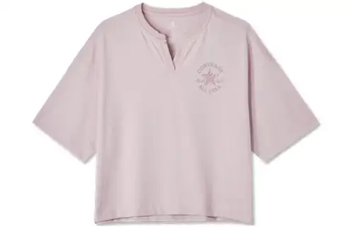 Converse Drop Shoulder Sleeve T Shirt Women's Pink