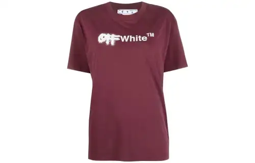 OFF WHITE T Shirts Women's Plum Crew Neck Moderate Straight Fit