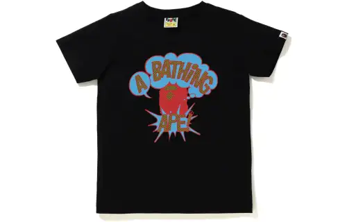 A BATHING APE T Shirts Women's Black Crew Neck Moderate Straight Fit