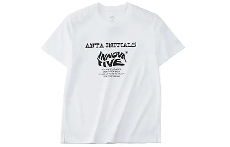 ANTA T Shirts Women's White Crew Neck Moderate