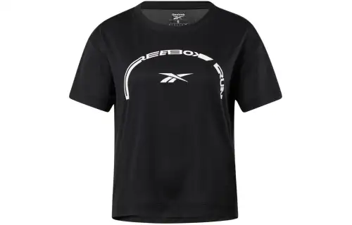 Reebok CYCLED Collection Running SW Graphic Tee T Shirt Women's Black