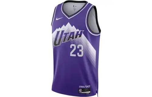 Nike Dri-Fit NBA Swingman Jersey Alphanumeric Printed Basketball Vest City Edition 2023/24 Season Utah Jazz Markkanen No. 23 Men's Universal Purple