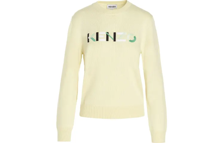 KENZO Letter Logo Sweaters Women's Yellow Crew Neck Moderate Other