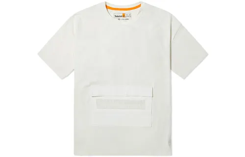 Timberland T Shirts Women's Vintage White Crew Neck Moderate Straight Fit