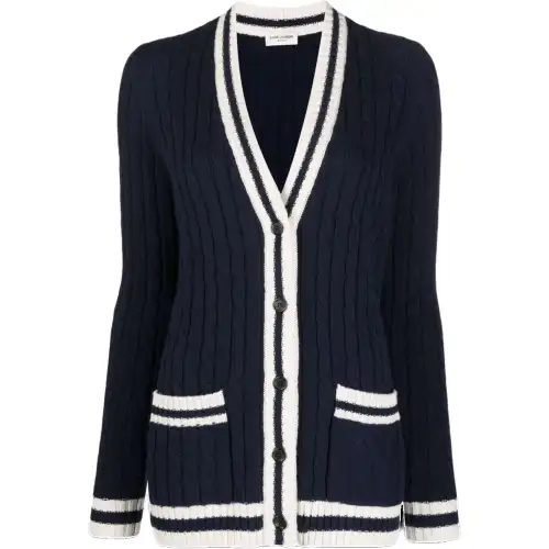 SAINT LAURENT Cable-knit Cashmere Cardigan