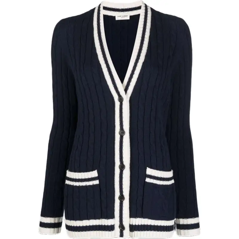 SAINT LAURENT Cable-knit Cashmere Cardigan