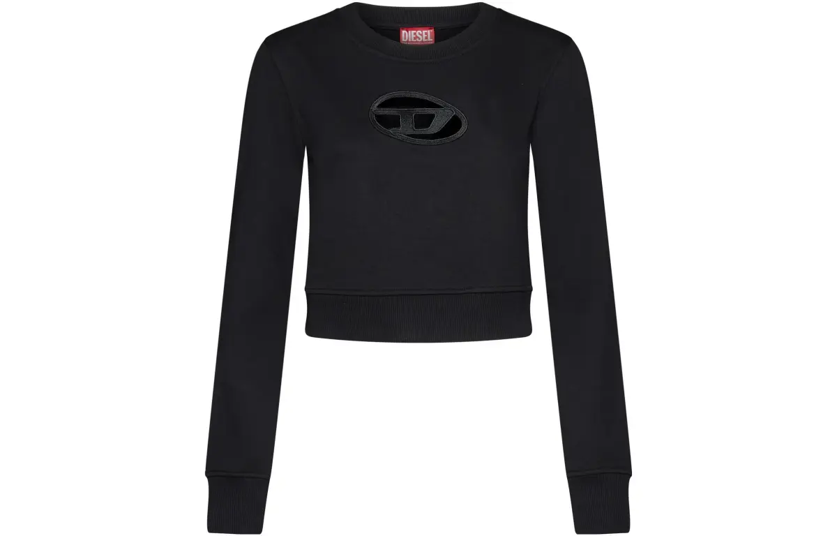 DIESEL F Slimmy Od Cut Out Logo Cropped Sweatshirt