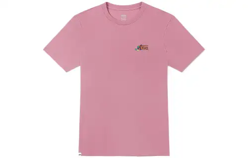 Vans T Shirts Women's Pink Crew Neck Moderate Straight Fit