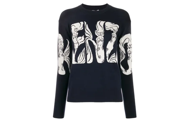 KENZO Sweaters Women's Dark Blue Crew Neck Moderate Other