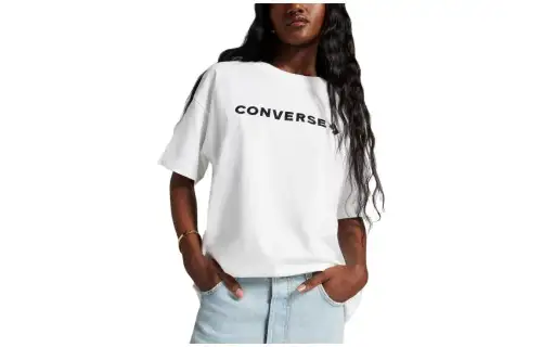 Converse Oversized Wordmark T Shirt T Shirt Women's White