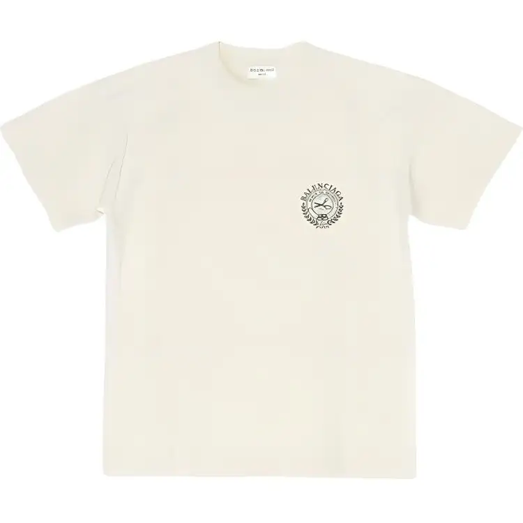 Balenciaga Medium Fit Logo T Shirt White