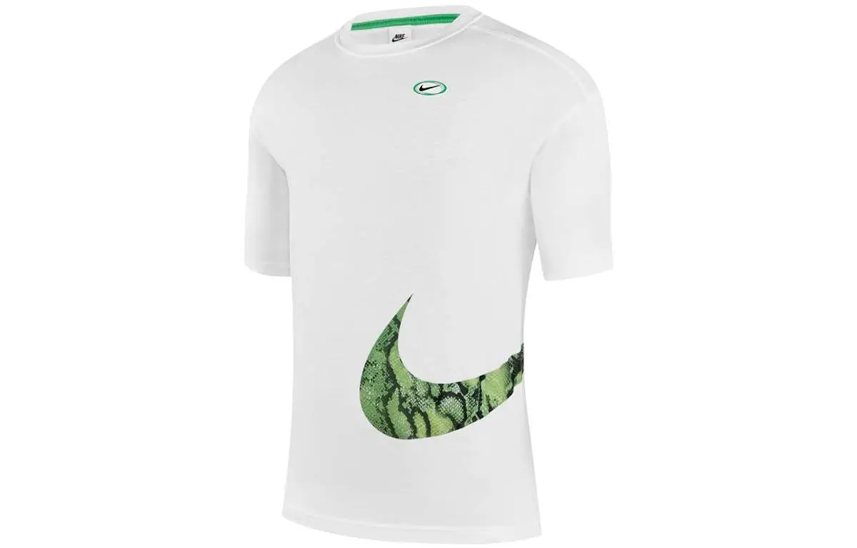 Nike T-Shirts Women's White Crew Neck Moderate Straight Fit
