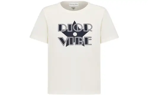 DIOR Quarterly New Products T Shirts Women's White Crew Neck Moderate Straight Fit