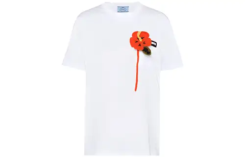 PRADA T Shirts Women's White Crew Neck Moderate Other