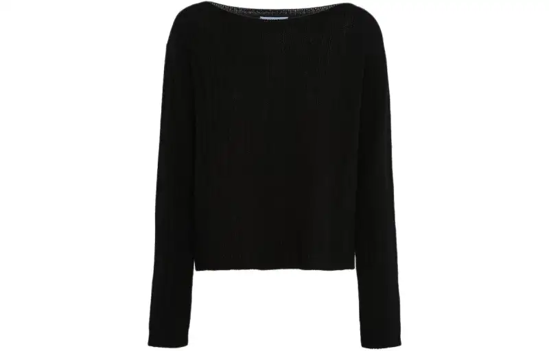PRADA Wool And Cashmere Boat Neck Sweater Women's Black