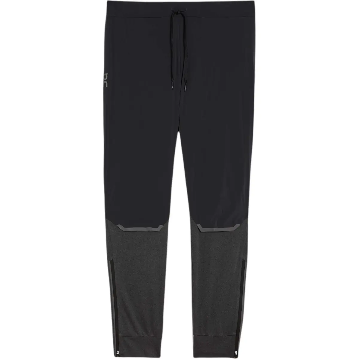 On tapered-leg track pants