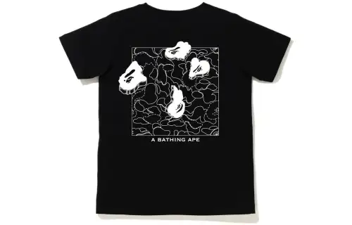 A BATHING APE T Shirts Women's Black Crew Neck Moderate Straight Fit