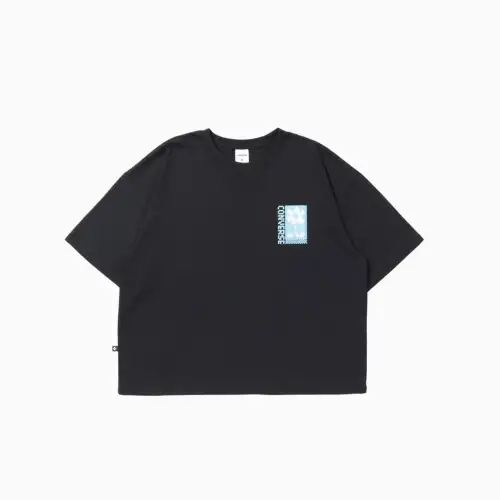 Converse Drop Shoulder Sleeve T Shirt Women's Black