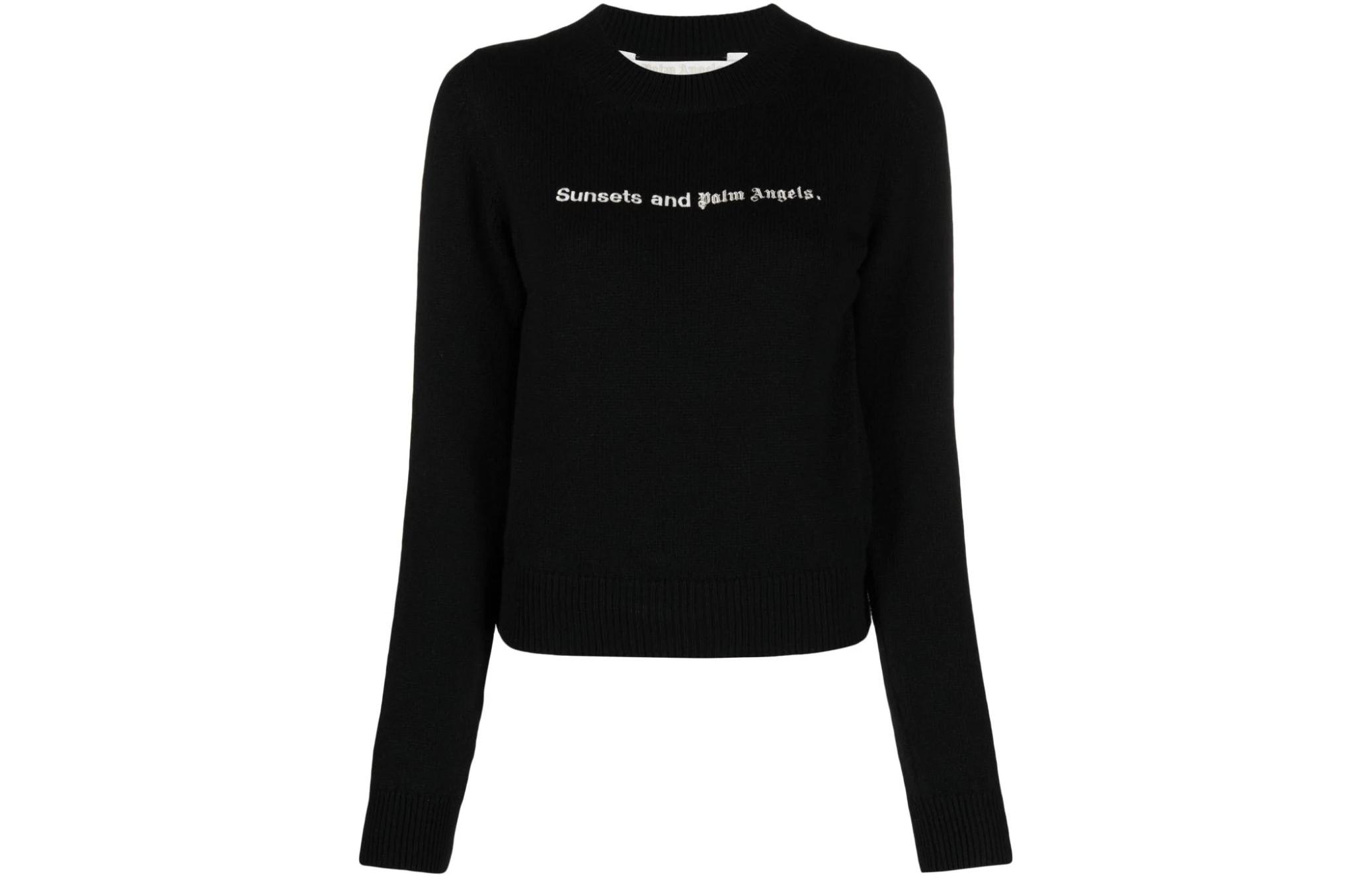 Palm Angels Sunsets-embroidered merino-blend jumper