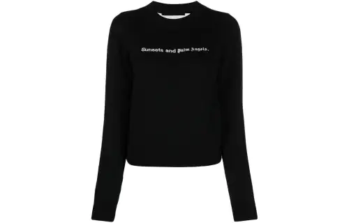 Palm Angels Sunsets-embroidered merino-blend jumper