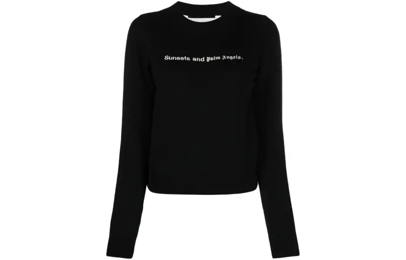 Palm Angels Sunsets-embroidered merino-blend jumper