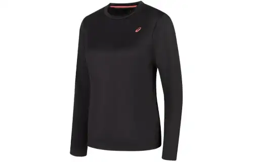 ASICS T Shirts Women's Black Crew Neck Moderate Straight Fit