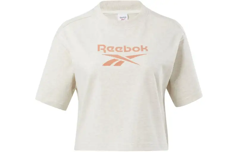 Reebok CL PF BIG LOGO CROP TEE T Shirt Women's White