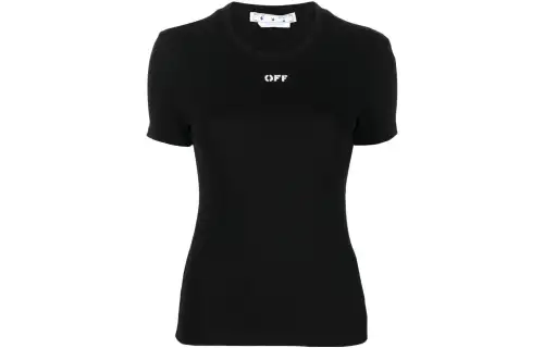 OFF-WHITE logo-print ribbed T-shirt