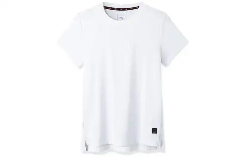ANTA T Shirts Women's White Crew Neck Moderate Straight Fit
