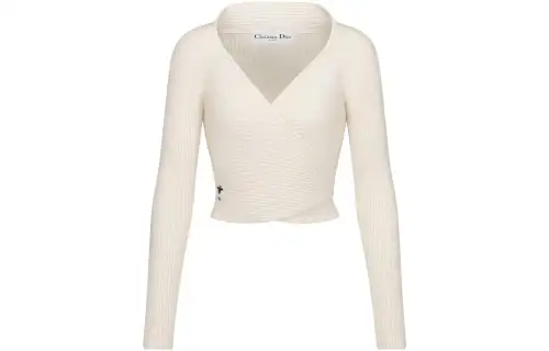 DIOR Sweaters Women's White V Neck Other