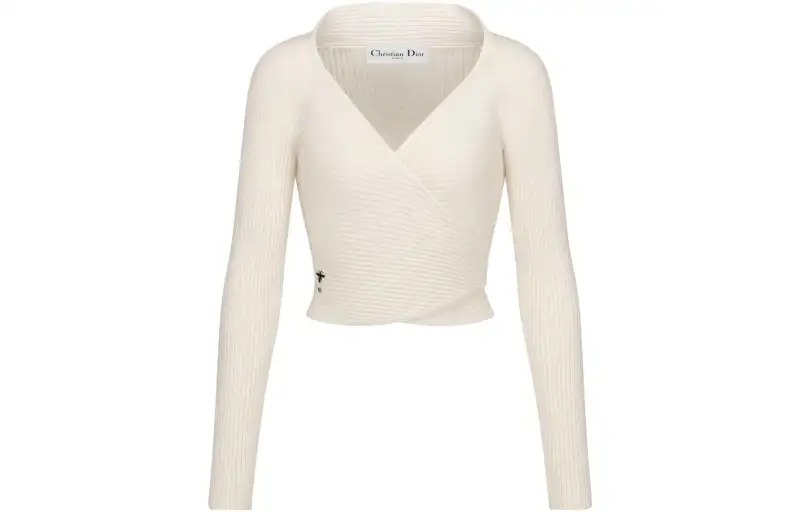 DIOR Sweaters Women's White V Neck Other