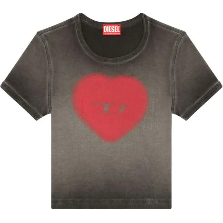 DIESEL T Ele Logo Heart Printed T Shirt