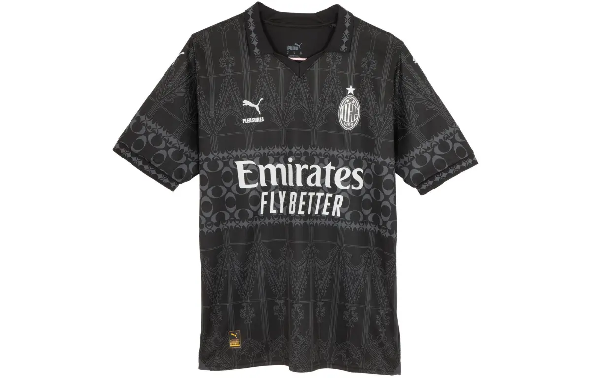 PUMA x PLEASURES AC Milan Soccer Jersey Fan Edition Men's Black