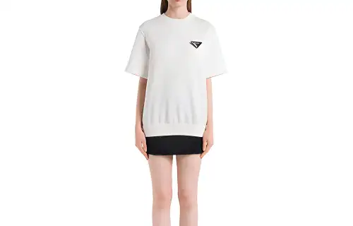PRADA SS22 Drop Shoulder Sleeve T Shirt Women's