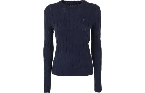 Polo Ralph Lauren Pony, long-sleeve with a round collar, classic blue sweater, with embroidery