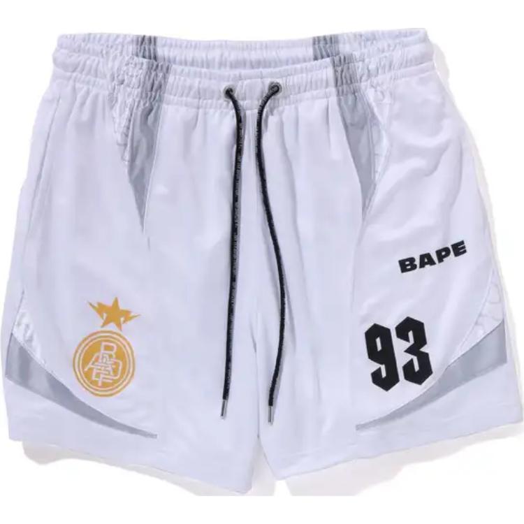 Bape Multi Logo Relaxed Fit Soccer Shorts