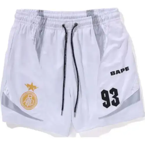 Bape Multi Logo Relaxed Fit Soccer Shorts