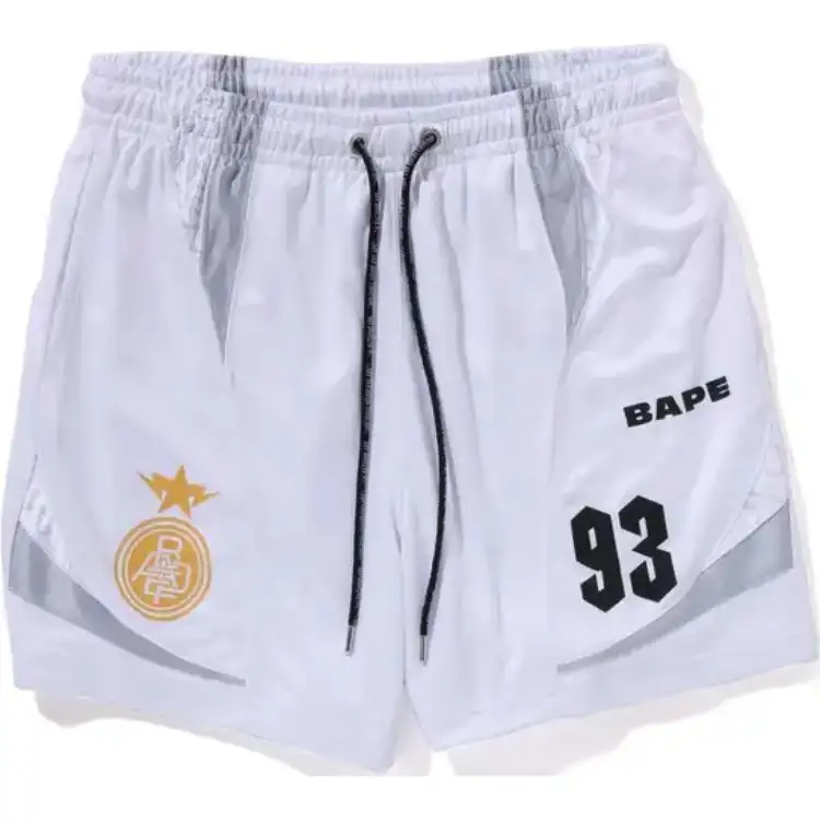Bape Multi Logo Relaxed Fit Soccer Shorts