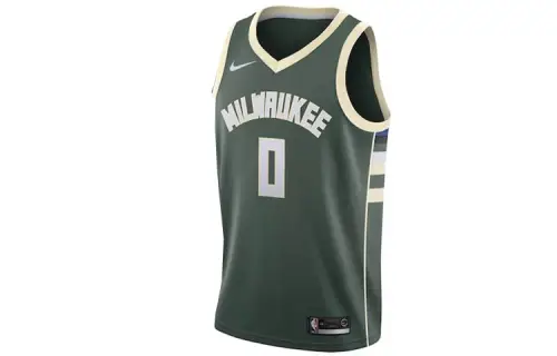 Nike NBA Lillard No. 0 Trail Blazers 24-25 City Edition Home Retro SW Jersey Letter Pattern Casual Loose Basketball Vest Unisex Green