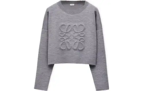 LOEWE Anagram Cropped Knitted Jumper