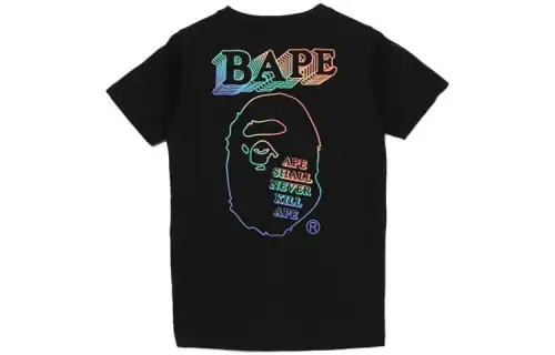 A BATHING APE T Shirts Women's Black Crew Neck Moderate Straight Fit