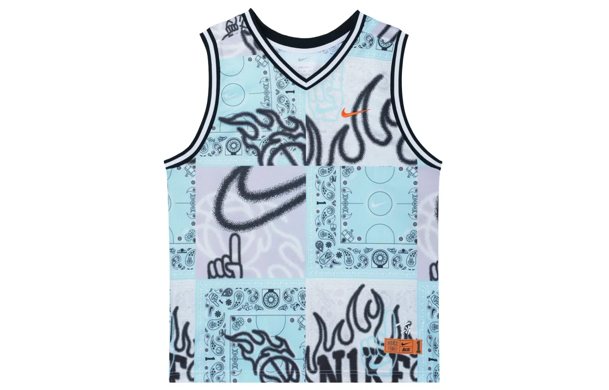 Nike SS23 Chinese High School Basketball League DNA 'CHBL' Basketball Jersey Men's Pink Blue