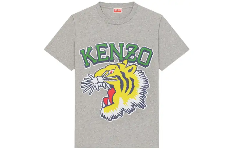 KENZO T Shirts Women's Gray Crew Neck Straight Fit