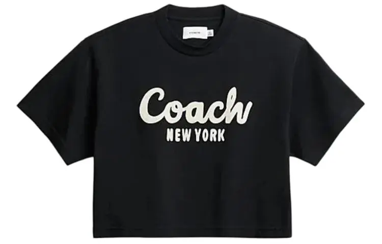 COACH SS24 Drop Shoulder Sleeve T Shirt Women's Black