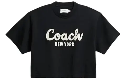 COACH SS24 Drop Shoulder Sleeve T Shirt Women's Black