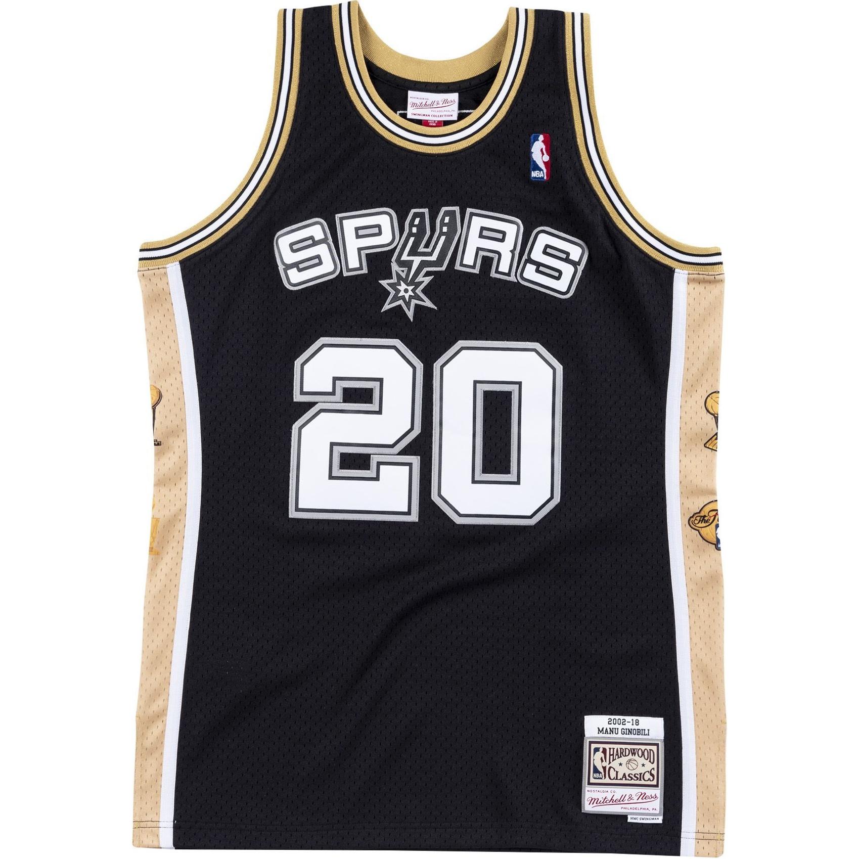 Mitchell Ness 2002 2018 Hardwood Classics Manu Ginobili San Antonio Spurs Retirement Swingman Jersey
