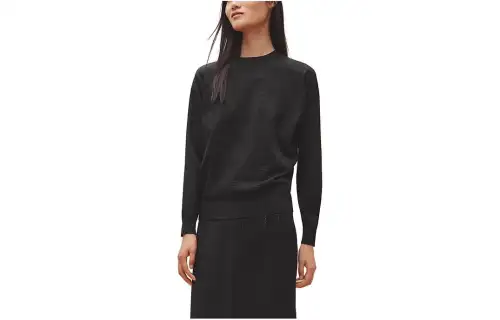 HERMES Sweaters Women's Black Crew Neck Moderate Other